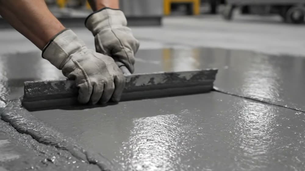 Industrial floor coating on a plant floor